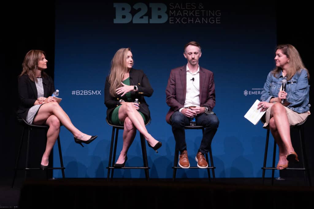 OutSystems' Andrea Eaton and Christine Nurnberger, Pickit's Brooke Duffy and TechnologyAdvice's Zach Jones