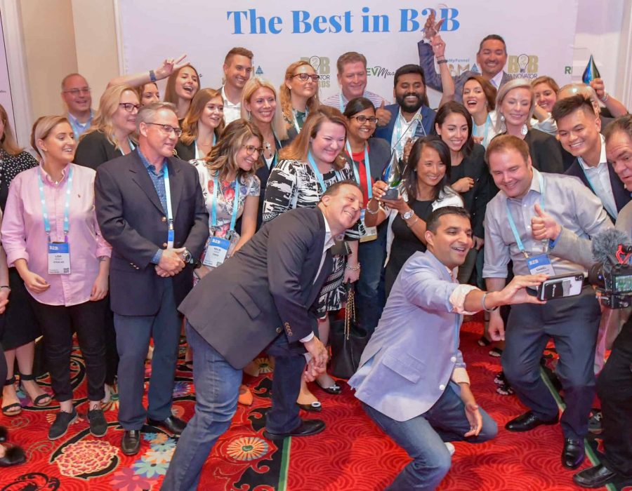 Award winners from all three programs show off their trophies in a star-studded selfie.